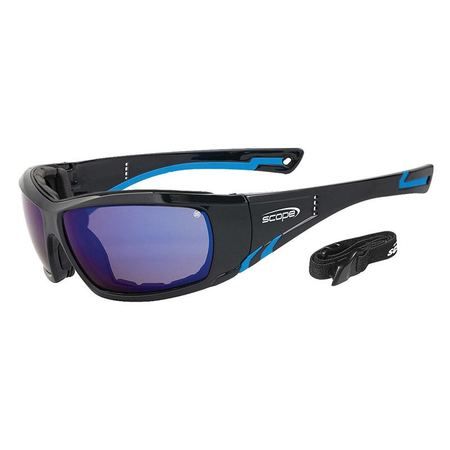 Jet Stream Safety Glasses – Blue Mirror Lens with Gasket &amp; Strap