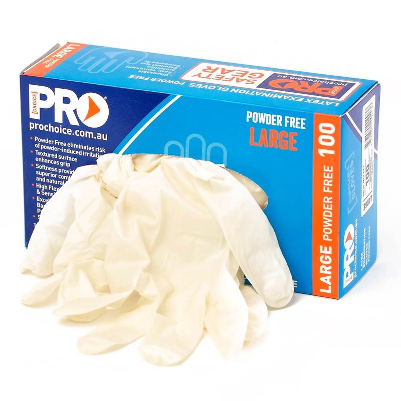 Pro Choice Disposable Vinyl Powder Free Gloves Clear LARGE - 100pc x 10 in a Carton Pro Choice Disposable Vinyl Powder Free Gloves Clear LARGE - 100pc x 10 in a Carton