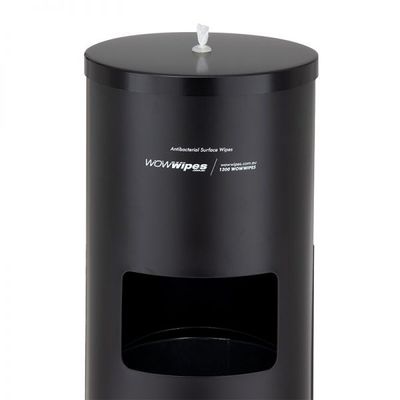Wow Wipes Standing Dispenser Matte Black Steel Powder Coated