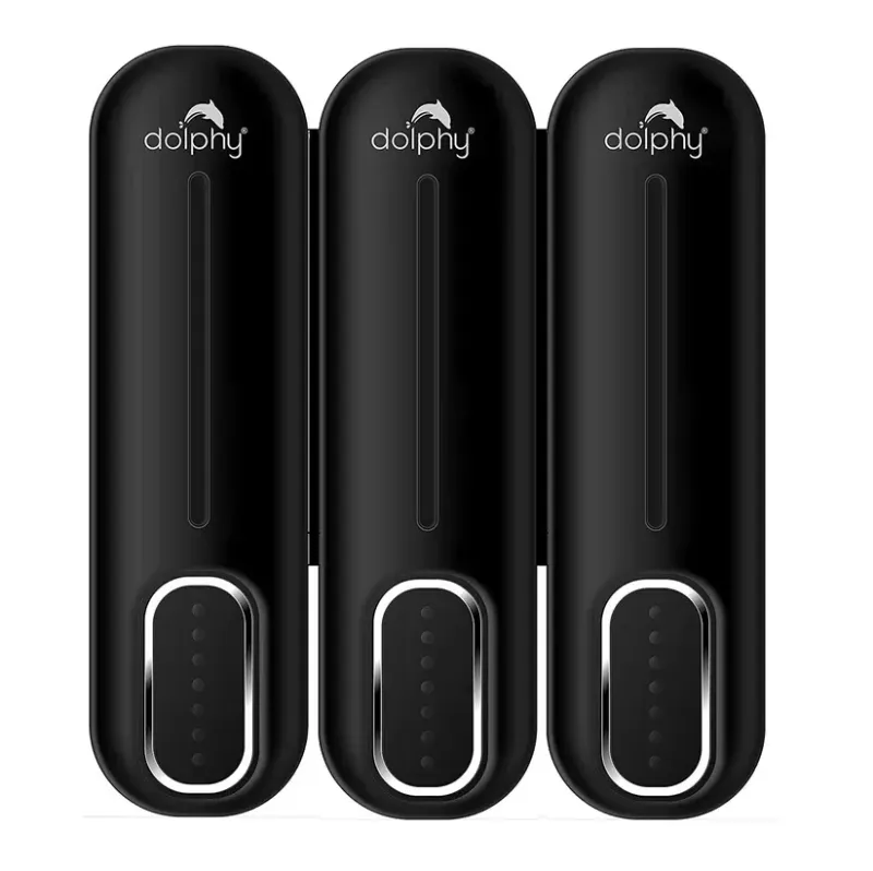 Dolphy Manual Soap Dispenser 300ml – Pack of 3, Black/White