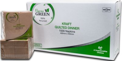 Caprice Green Quilted Kraft Dinner Napkins – GT Fold, FSC® Certified