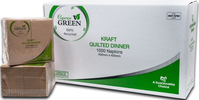 Caprice Green Quilted Kraft Dinner Napkins – GT Fold, FSC® Certified