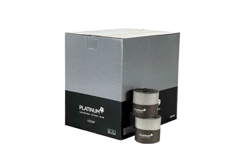 Platinum 3 Ply Toilet Paper – 225 Sheet Roll x 48 Individually Wrapped (Carton)