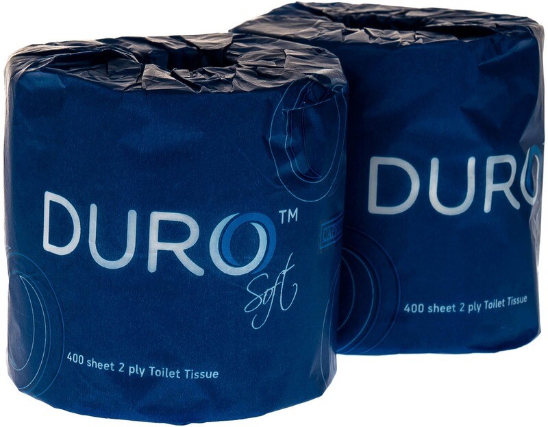Duro 2-Ply Toilet Paper – 400 Sheets, Individually Wrapped, 48 Rolls per Carton