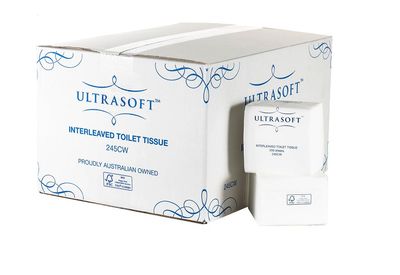 Ultrasoft Interleaved Toilet Tissue 2 Ply – 36 Pack Carton