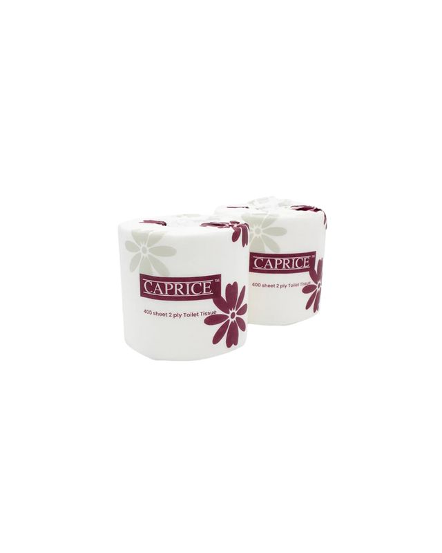 Caprice 2-Ply Toilet Paper – 400 Sheets, Individually Wrapped, 48 Rolls per Poly Pack