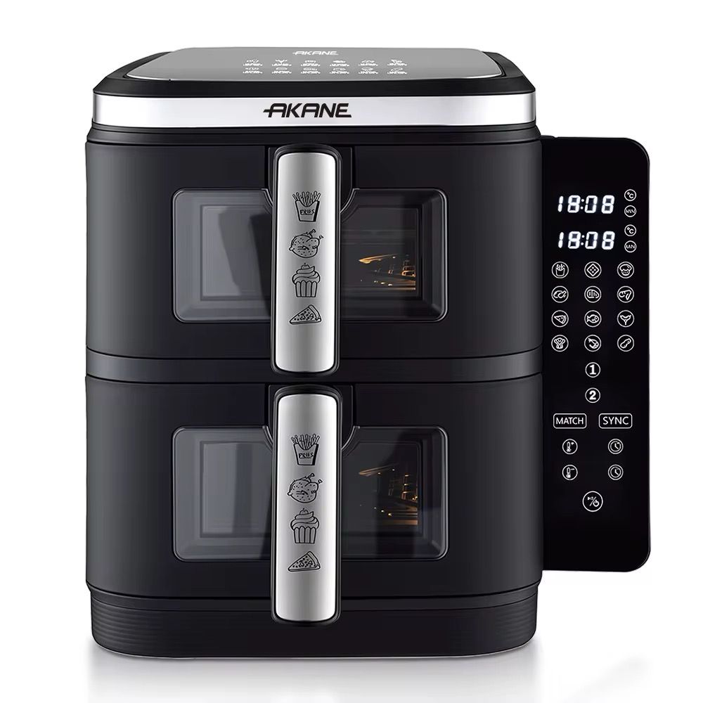 Friteuse à air AKANE 2800W à double panier, machine de cuisson électrique avec 5,5L + 5,5L,