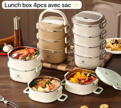 Lunch box 4 pièces avec sac ✨