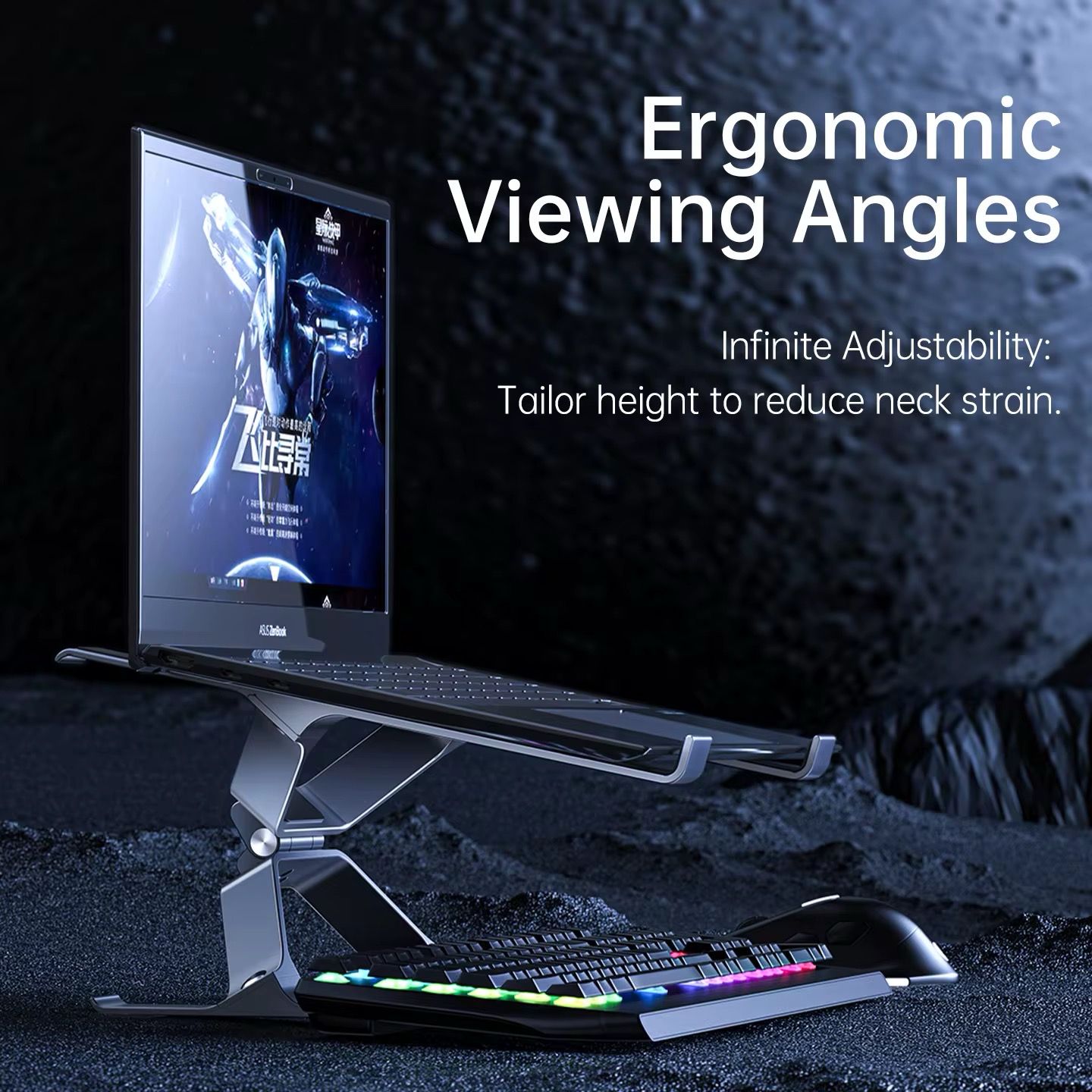 Support Ordinateur Portable Ajustable en Aluminium