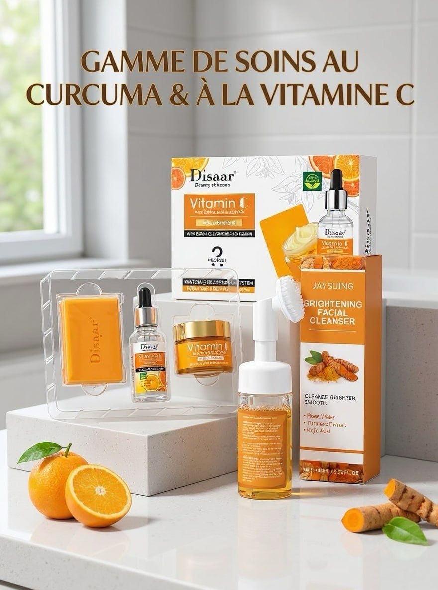 Gamme de soin visage au curcuma et à la vitamine C