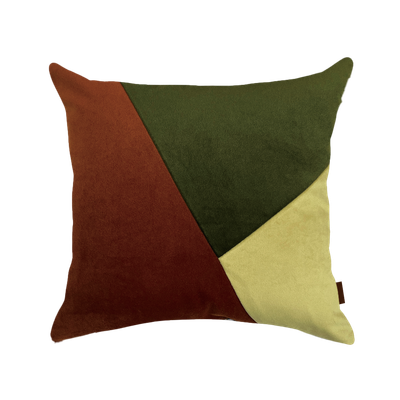 Velvet Geometric Olive Kissen