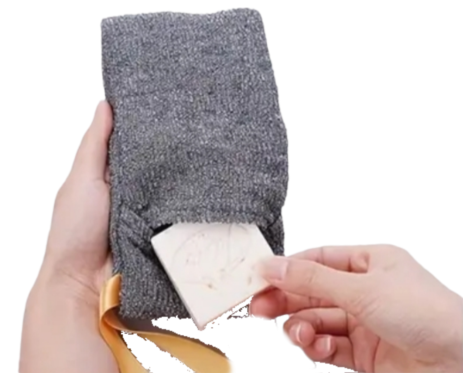 Peelingsäckchen Deluxe - mit farbiger Handschlaufe