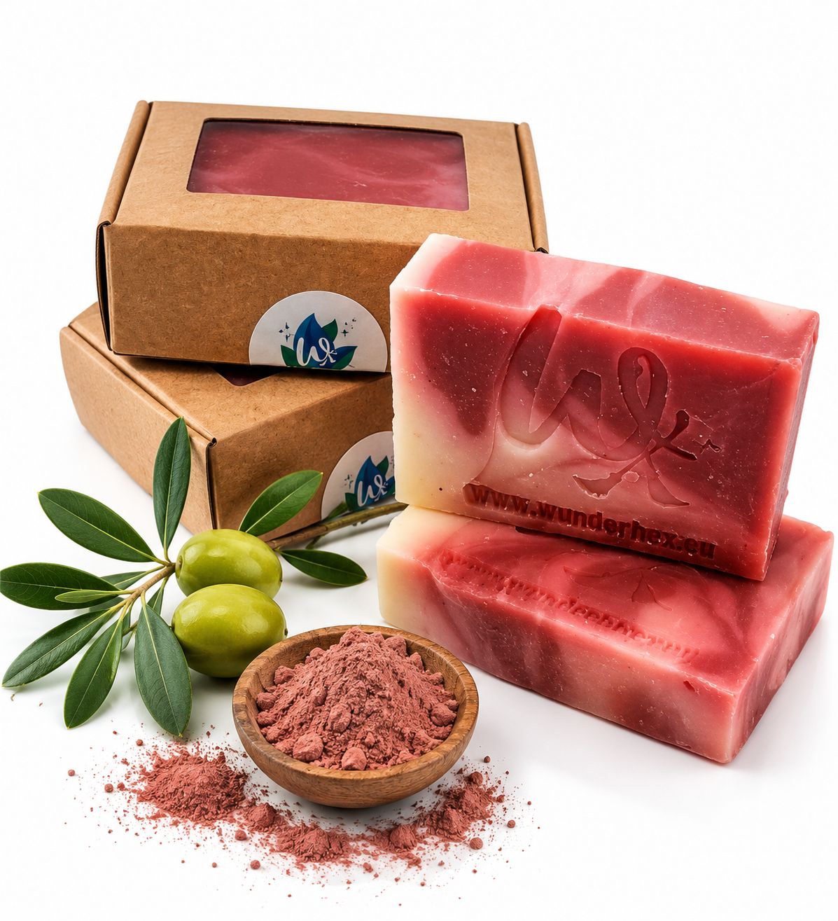 Premium - Rote Tonerde Olivenölseife – Handgefertigte Naturseife