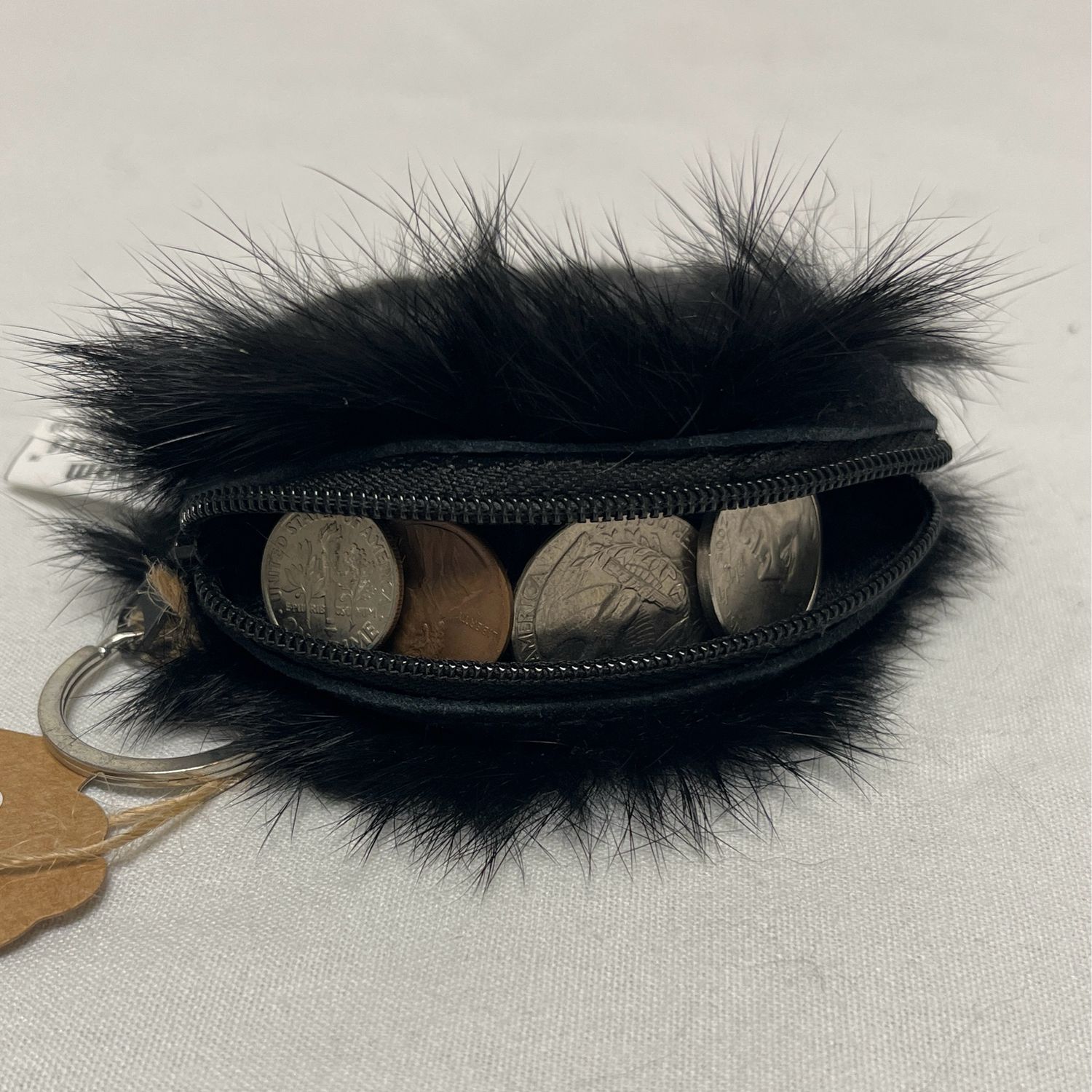 Coin Purse - black fur