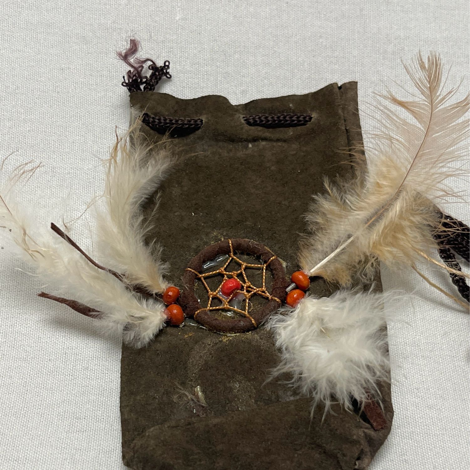 Leather Pouch w/ Drawstring