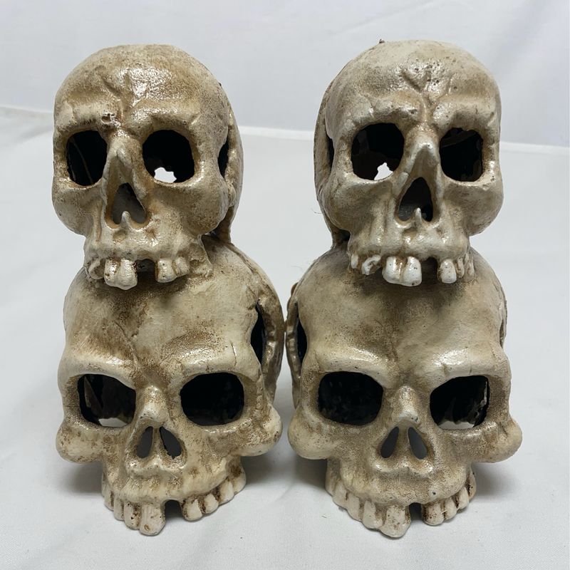Candle Holder -- Stacked Skulls