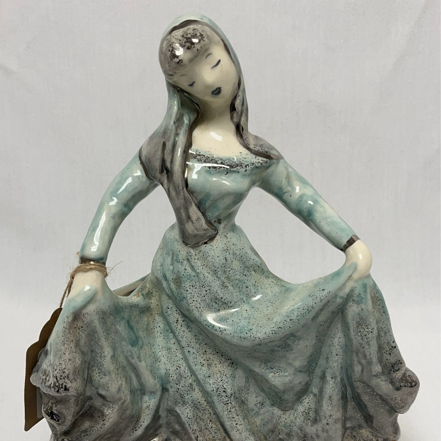 Lady Figure Green Vase