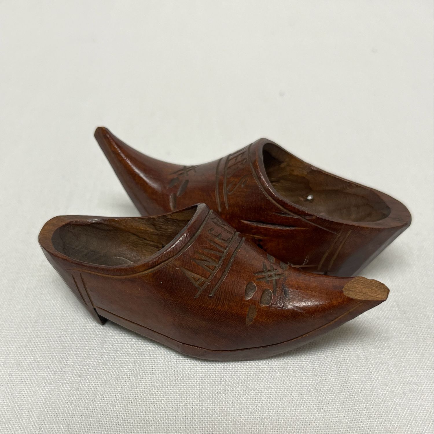 Belgian Hand Carved Shoes Pair