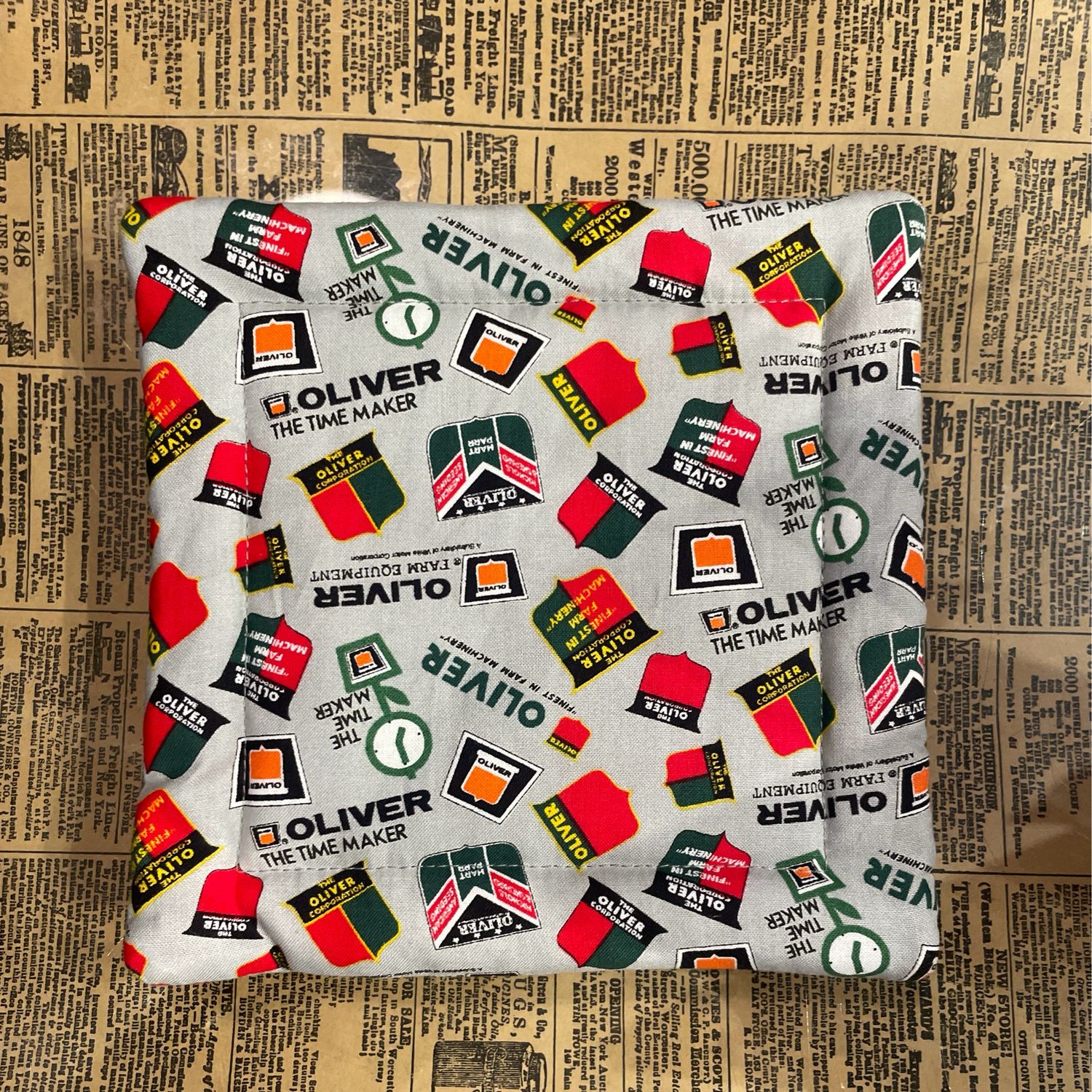 Potholder - Gray with Logos