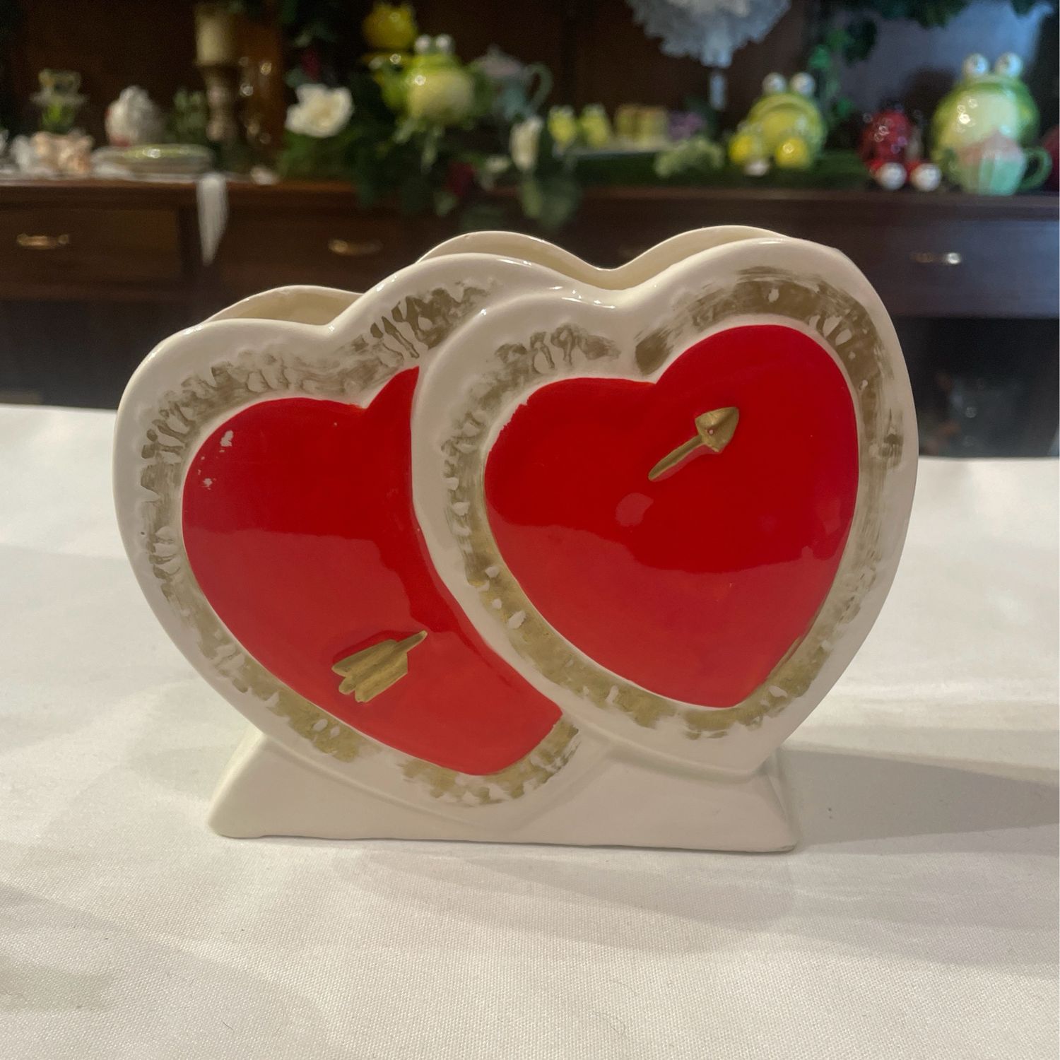 Valentine&#39;s Double Heart Vase