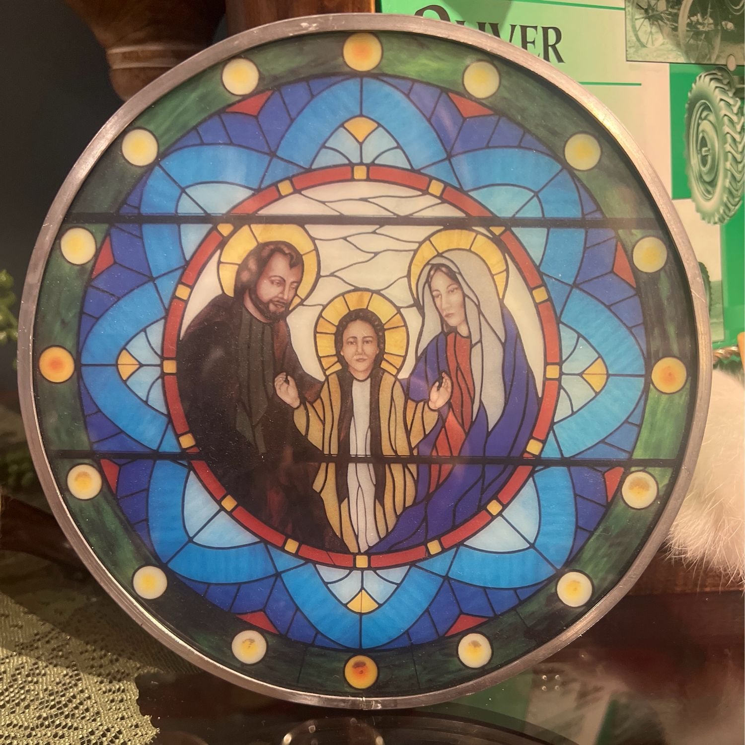 Holy Family Glass Decor