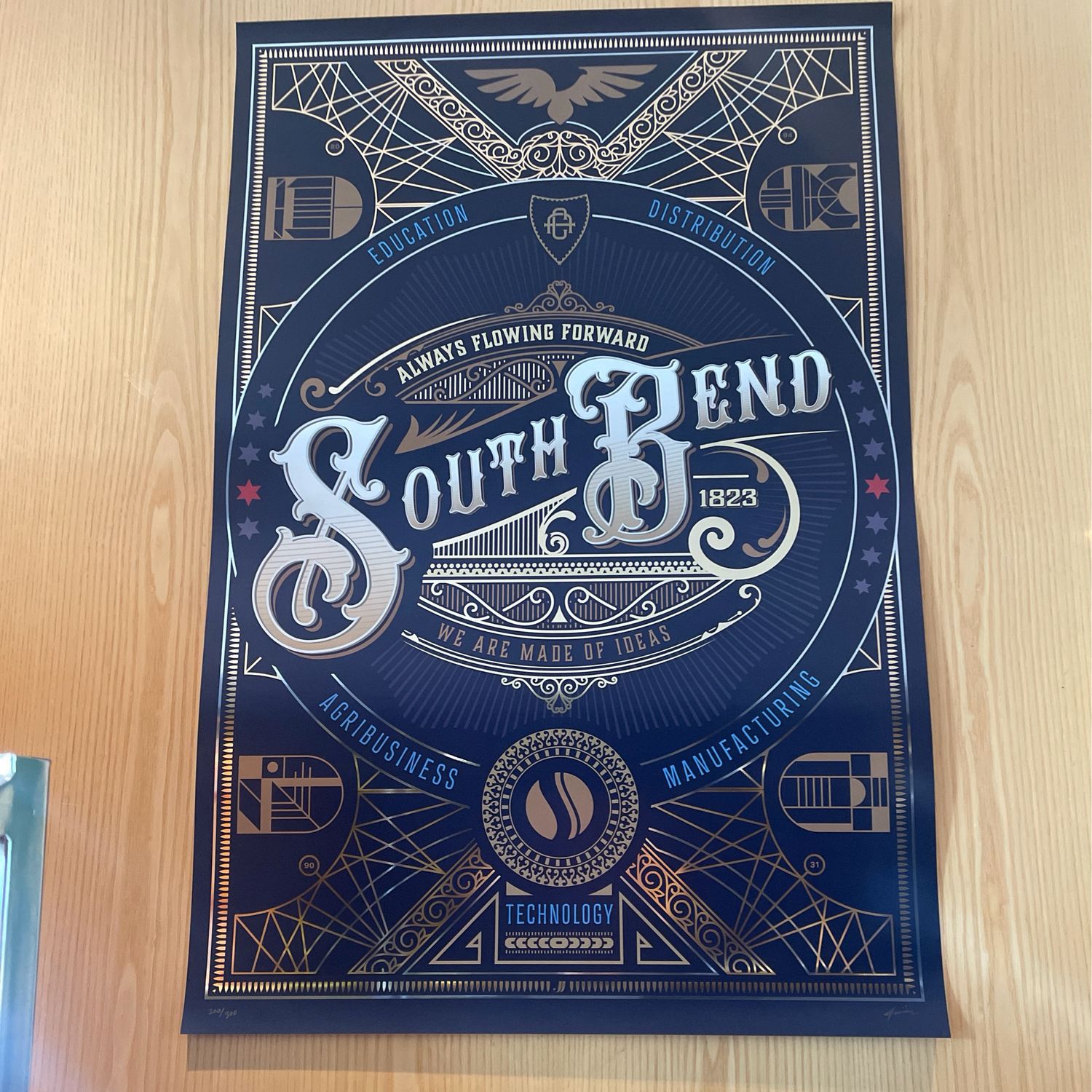 South Bend 100 yrs Poster Foil