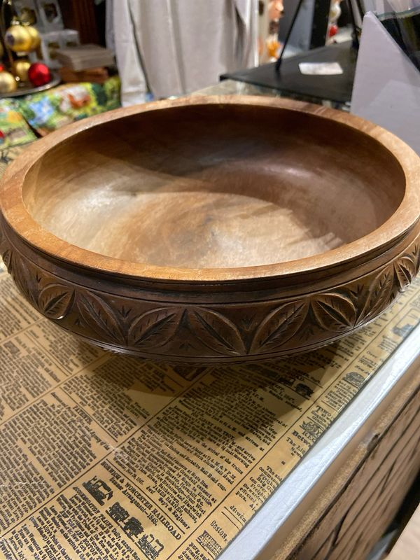 Wooden Bowl Large Hand Carved