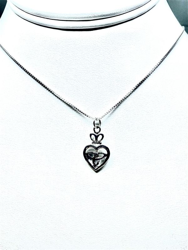 Trinity in a Crowned Heart Pendant