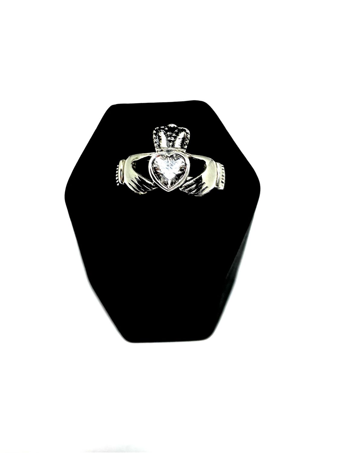 Claddagh Ring with Swiss Zirconia, Size: 5