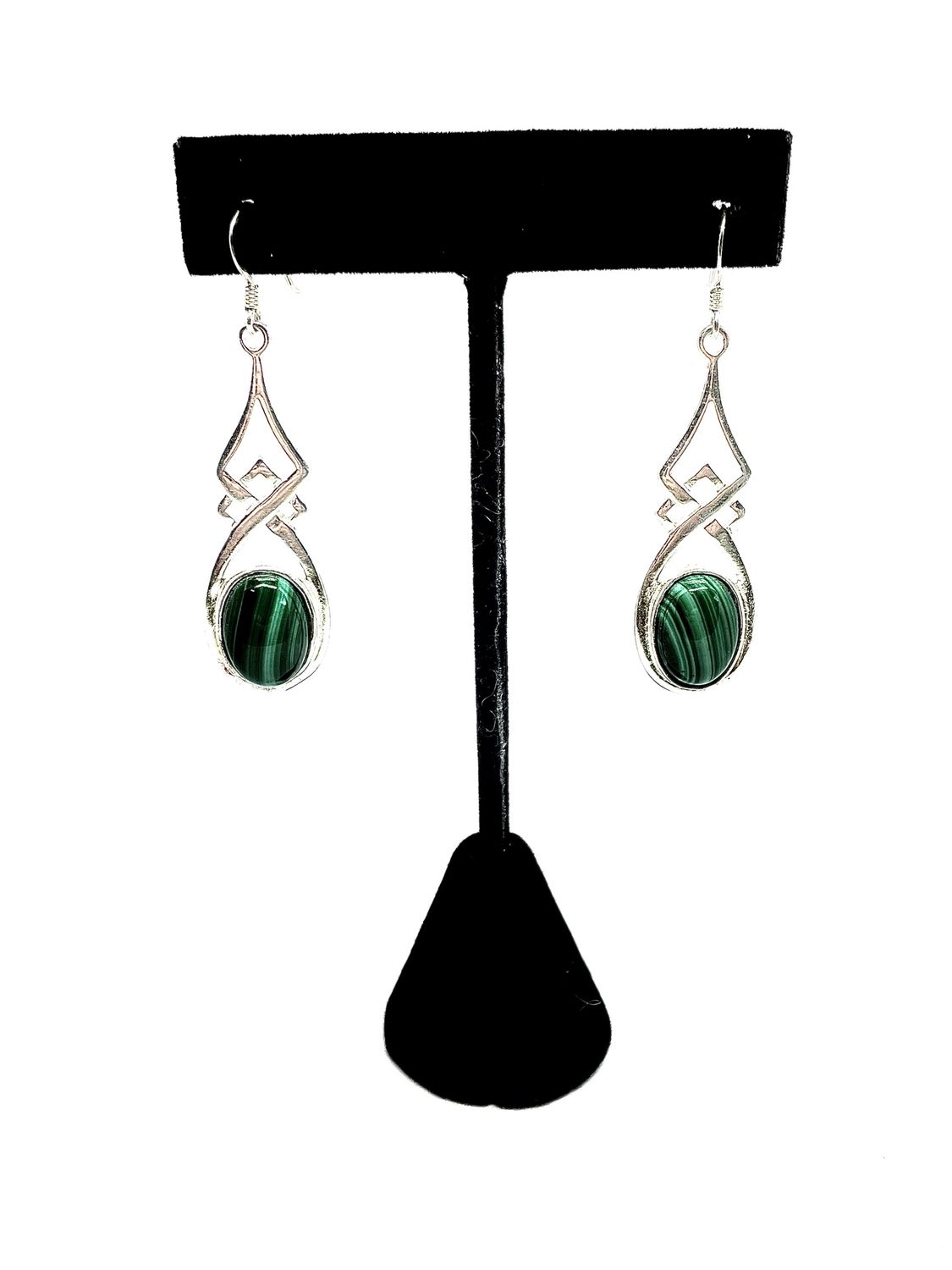 Celtic Faith Knot Malachite Earrings