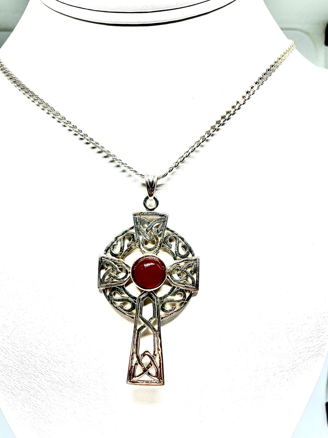 Large Classic Carnelian Celtic Cross