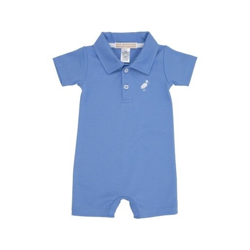 Sir Propers Romper - Pima, Size: 03M, Colour: Barbados Blue/Worth Avenue White