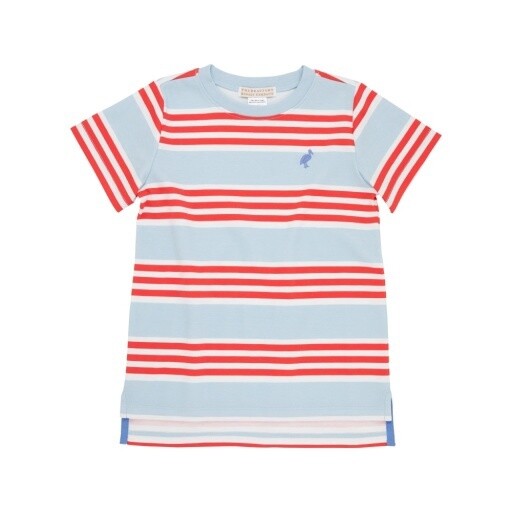 Carter Crewneck, Size: 6, Colour: Saddle Ridge Stripe/Barbados Blue