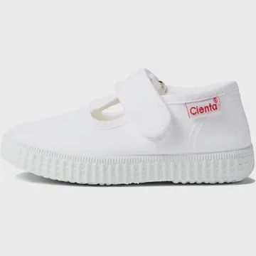 Velcro T-Strap - White
