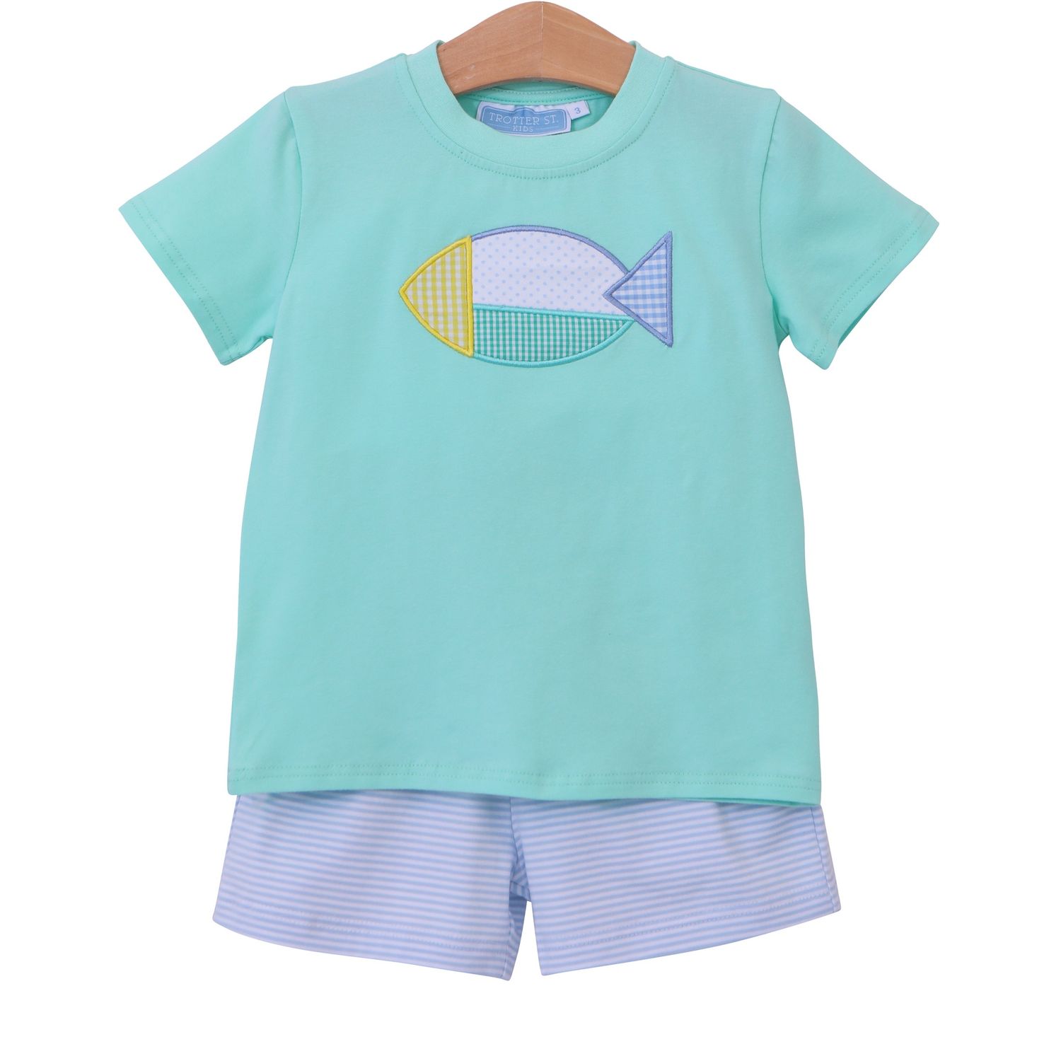 Color Block Fish Short Set - Trotter Street Kids, Size: 24m