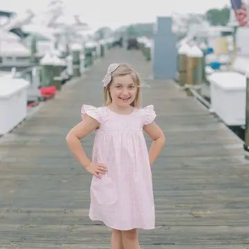 Pearl Dress in Pink Grid