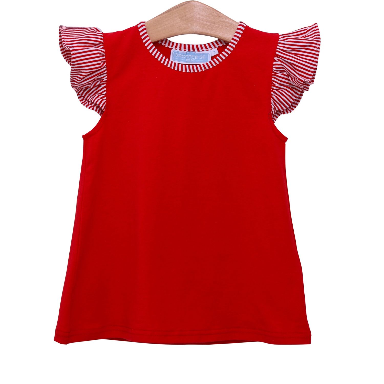 Vivian Flutter Top - Red, Size: 6