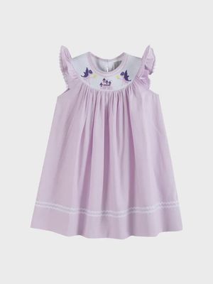 Purple Fairy Castle Smocked Bishop Dress