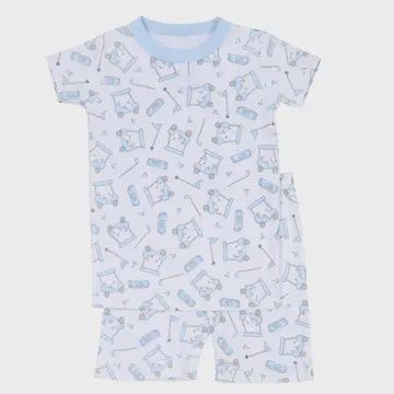 Putting Around Blue Short Pajamas, Size: 2T, Color: Blue