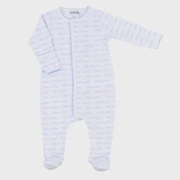 Little Brother Printed Footie, Size: 3M/SM, Color: Blue