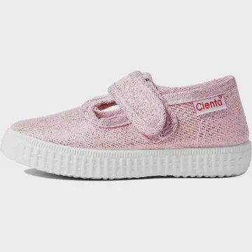 Velcro T-Strap - Pink Sparkle