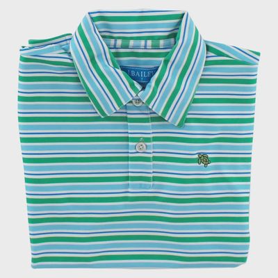 Henry Performance S/S Stripe Polo- Meadow