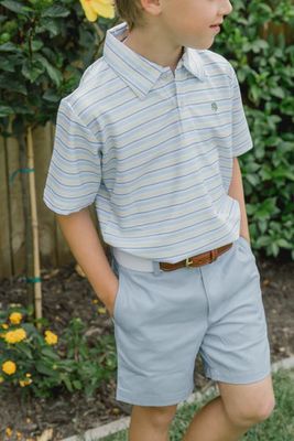 Henry Performance S/S Stripe Polo- Placid