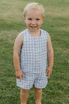 Sky Linen Gingham- John John w/ Tab