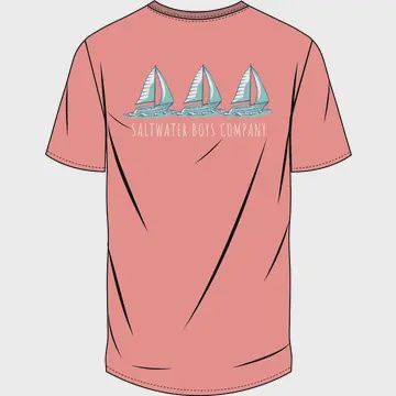 BOAT TRIO SS BOYS GRAPHIC TEE CORAL