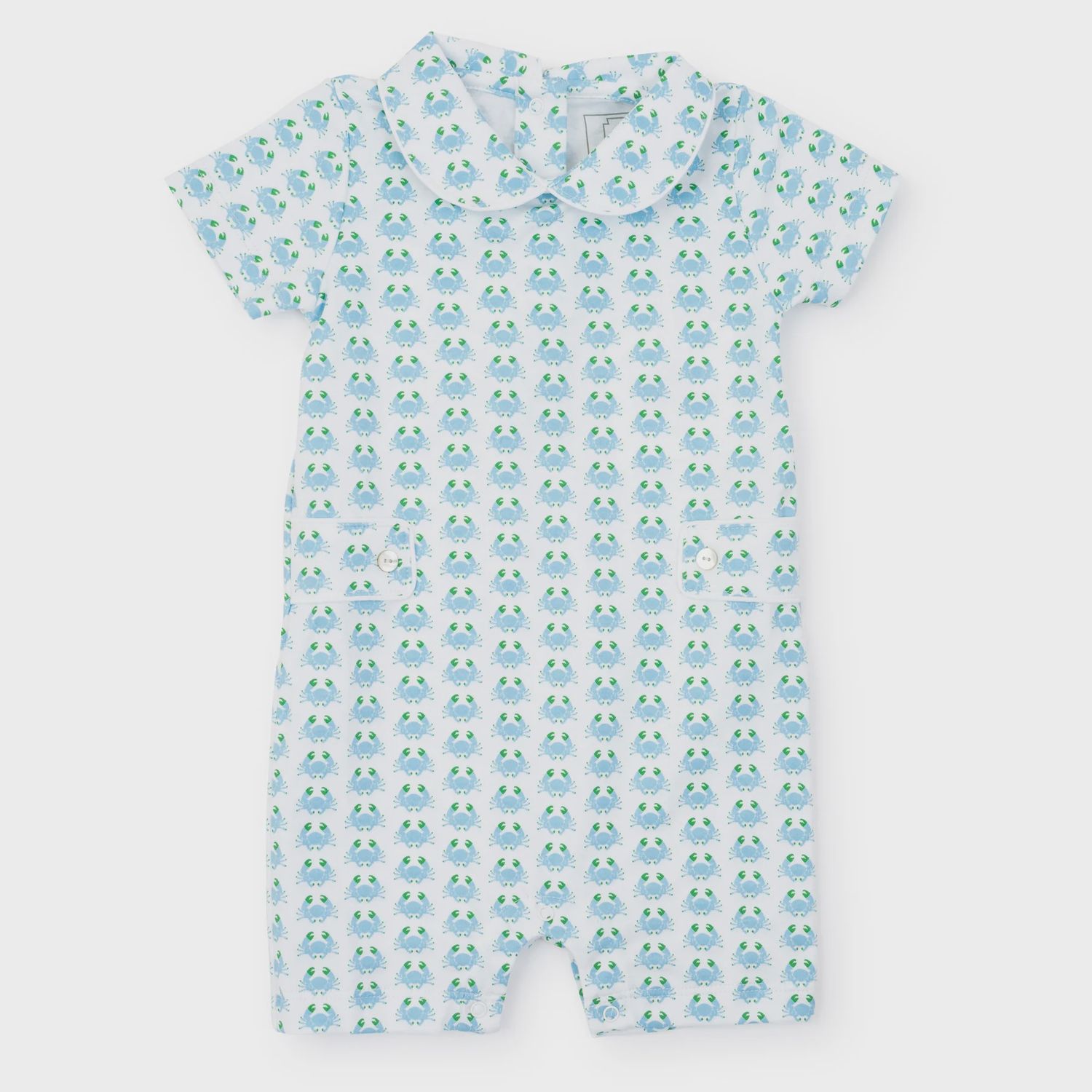 HENRY BOYS&#39; PIMA COTTON SHORTALL - COOL CRABS, Size: 0-3