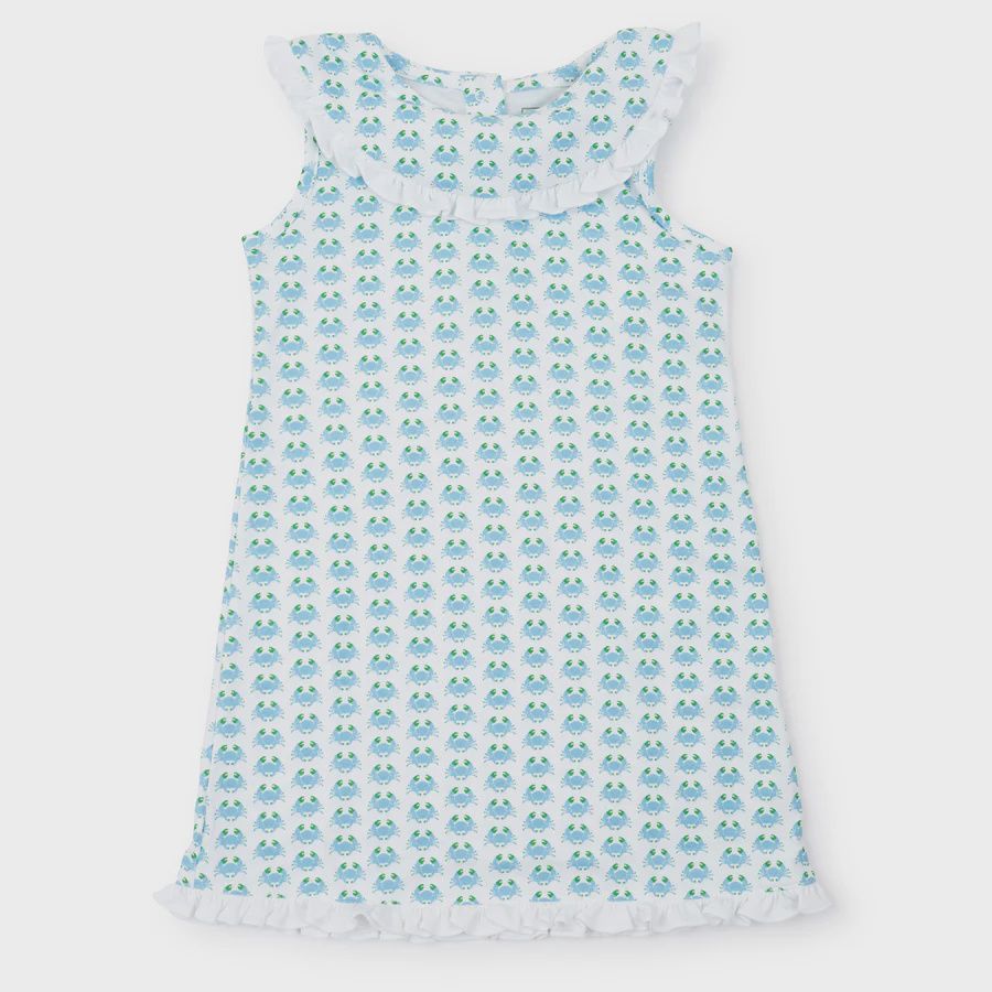 MARIS GIRLS&#39; PIMA COTTON DRESS - COOL CRABS, Size: 4