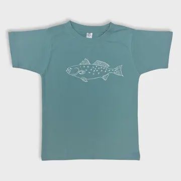Speckled Trout Short Sleeve Tee, Size: 2, Color: Steel Blue