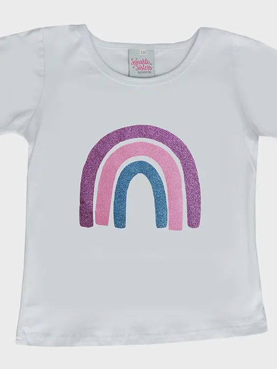Over the Rainbow Tee, Size: 2, Color: white