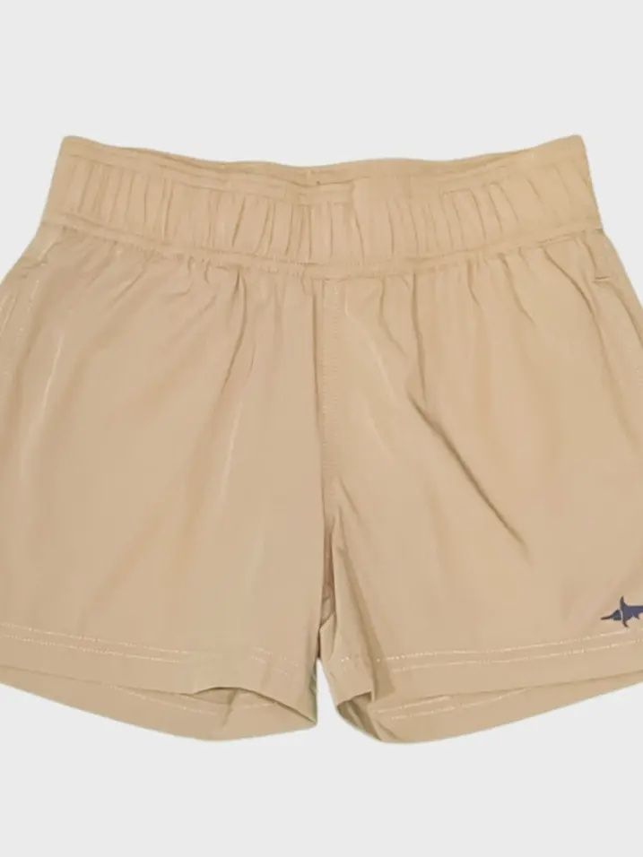 Inlet Boys Performance Short Upf 50+ Khaki, Size: 3